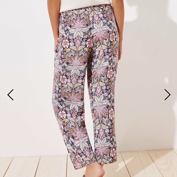 LOFT Drawstring Paisley Pants - Picture 3 of 3